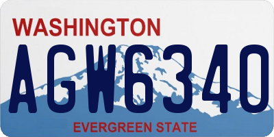 WA license plate AGW6340