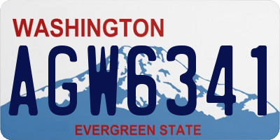 WA license plate AGW6341