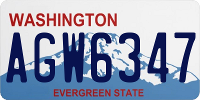 WA license plate AGW6347