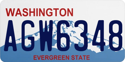 WA license plate AGW6348
