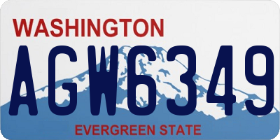 WA license plate AGW6349