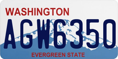 WA license plate AGW6350