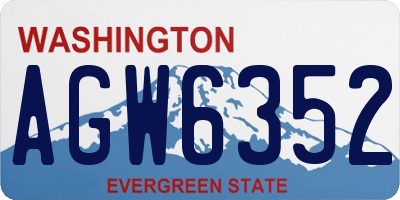 WA license plate AGW6352