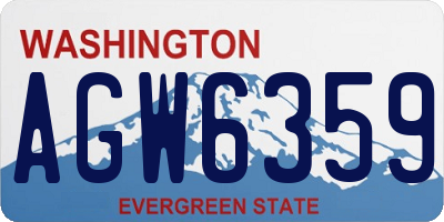 WA license plate AGW6359