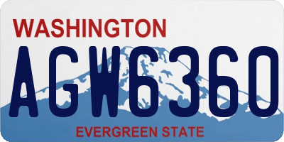 WA license plate AGW6360