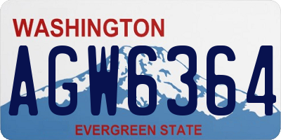 WA license plate AGW6364