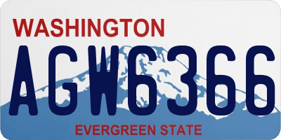 WA license plate AGW6366