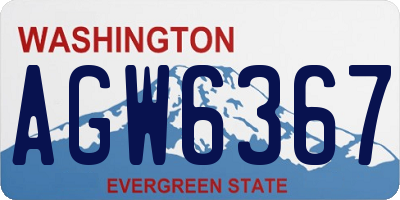 WA license plate AGW6367