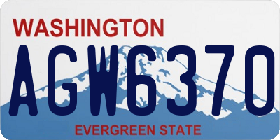 WA license plate AGW6370