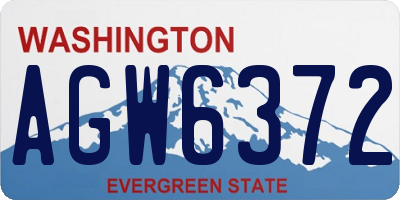 WA license plate AGW6372