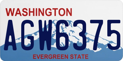 WA license plate AGW6375