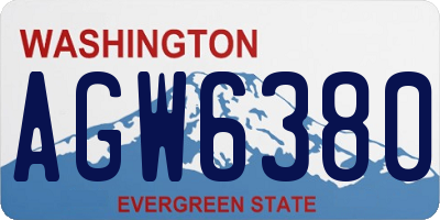 WA license plate AGW6380