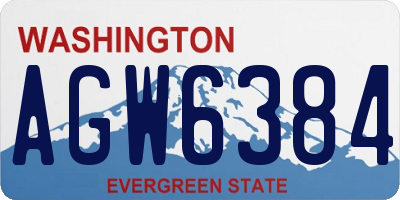 WA license plate AGW6384