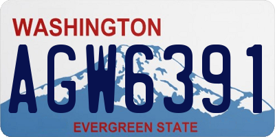 WA license plate AGW6391