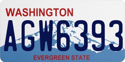 WA license plate AGW6393