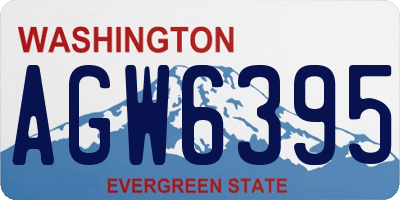 WA license plate AGW6395