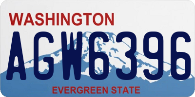 WA license plate AGW6396