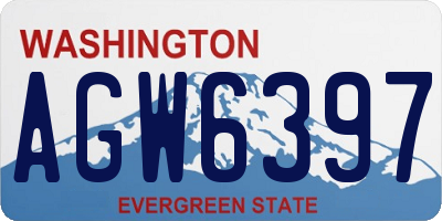 WA license plate AGW6397