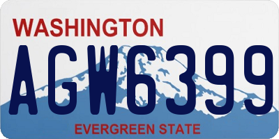 WA license plate AGW6399