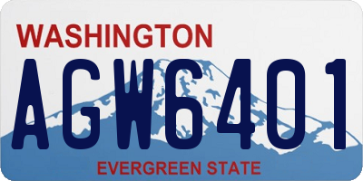 WA license plate AGW6401