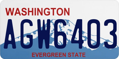 WA license plate AGW6403
