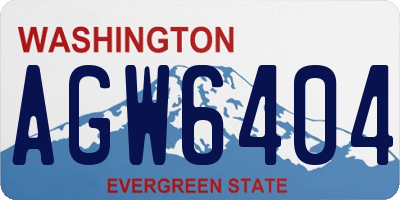 WA license plate AGW6404
