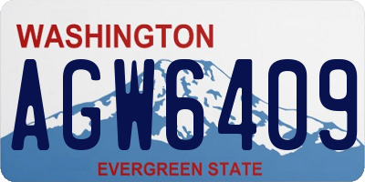 WA license plate AGW6409