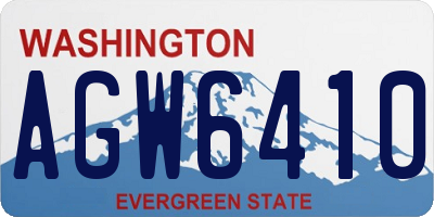 WA license plate AGW6410