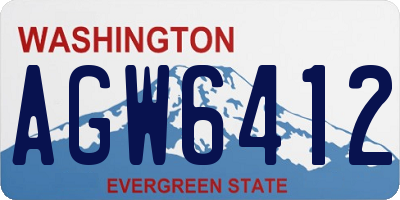 WA license plate AGW6412