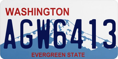 WA license plate AGW6413