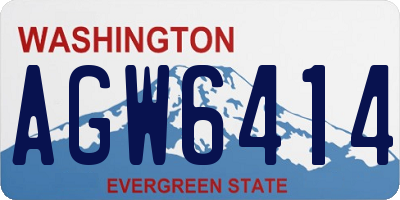 WA license plate AGW6414