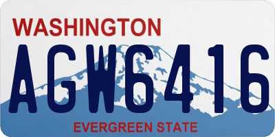 WA license plate AGW6416