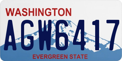 WA license plate AGW6417