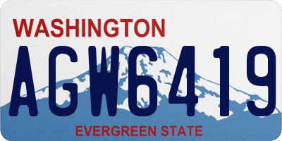 WA license plate AGW6419