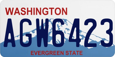 WA license plate AGW6423