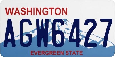 WA license plate AGW6427
