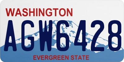 WA license plate AGW6428