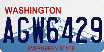 WA license plate AGW6429