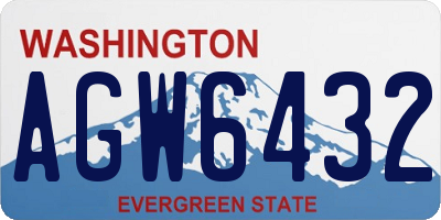 WA license plate AGW6432