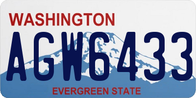 WA license plate AGW6433