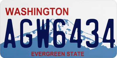 WA license plate AGW6434