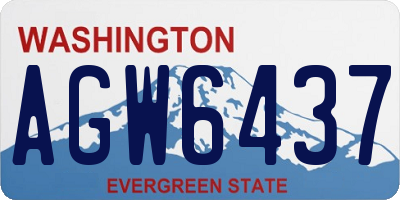 WA license plate AGW6437