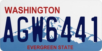 WA license plate AGW6441