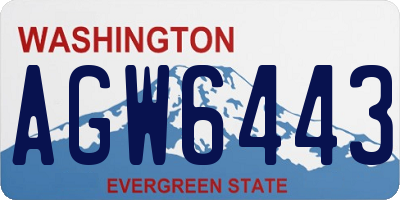 WA license plate AGW6443