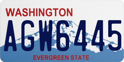 WA license plate AGW6445
