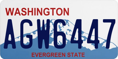 WA license plate AGW6447
