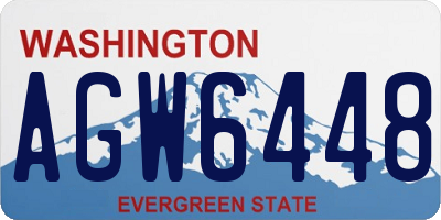WA license plate AGW6448