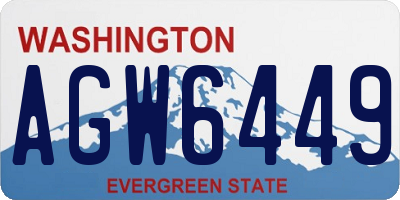 WA license plate AGW6449