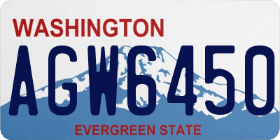 WA license plate AGW6450