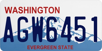 WA license plate AGW6451